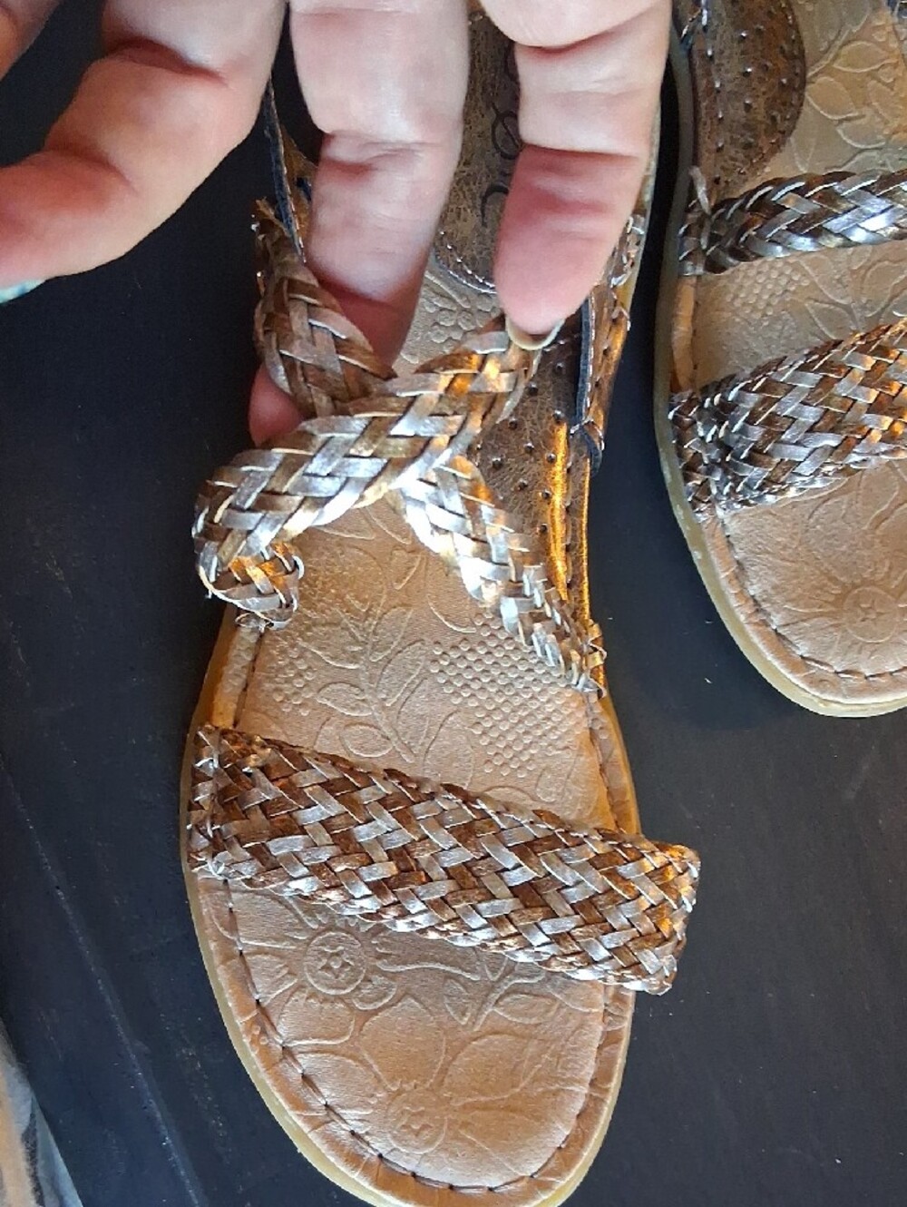 B.O.C. Dena Women's Braided Multi-Tone Metallic Sandals - Picture 3 of 14